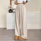 Pantalon large à taille haute et cordon de serrage pour femme