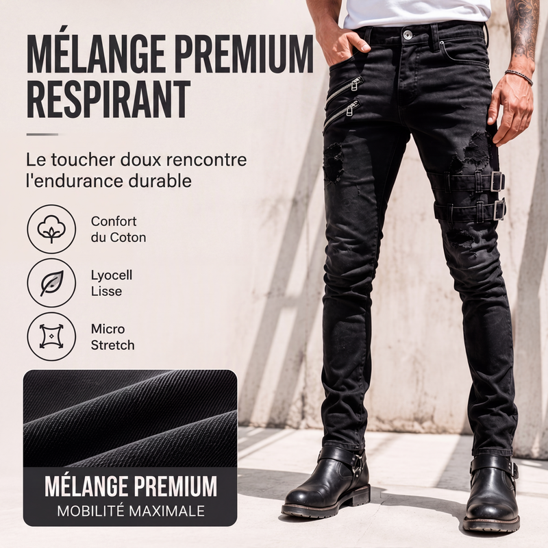 Jean slim déchiré pour homme