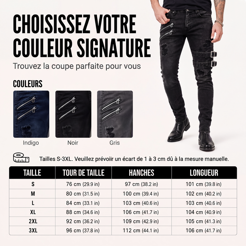 Jean slim déchiré pour homme