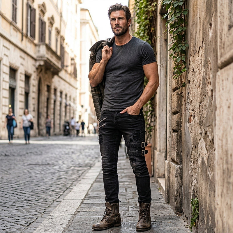 Jean slim déchiré pour homme