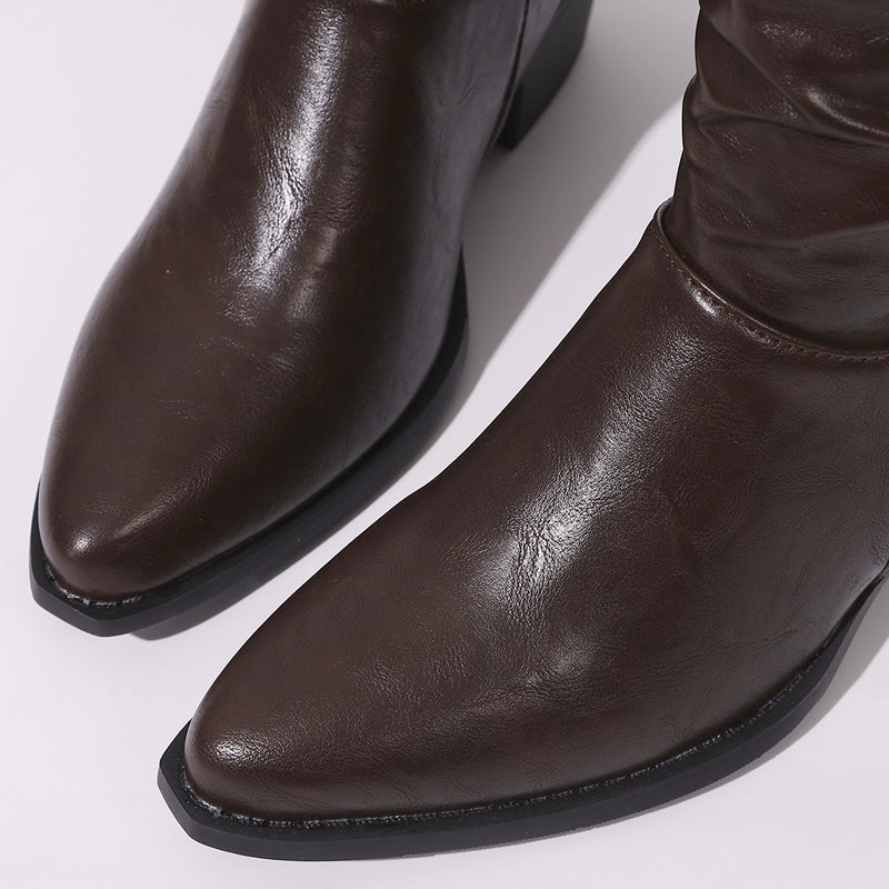 Bottes pour femme à bout pointu et talon épais