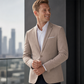 Blazer pour homme, coupe ajustée, col à boutons