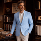 Blazer pour homme, coupe ajustée, col à boutons