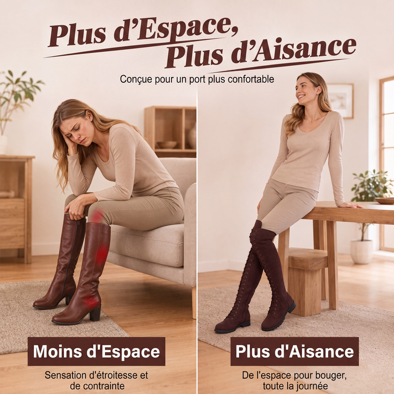 Bottes montantes à lacets pour femmes au-dessus du genou