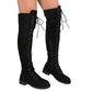Bottes montantes à lacets pour femmes au-dessus du genou