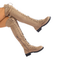 Bottes montantes à lacets pour femmes au-dessus du genou