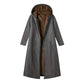 Manteau long vintage pour femme, doublé de tissu duveteux, avec capuche