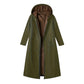 Manteau long vintage pour femme, doublé de tissu duveteux, avec capuche