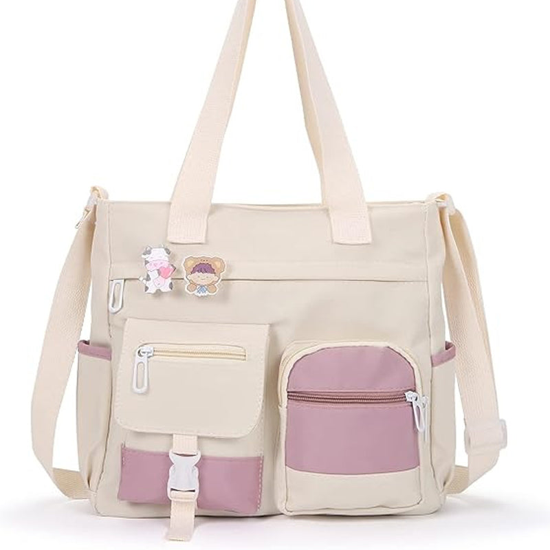 Joli sac à bandoulière pour adolescentes avec 2 écussons
