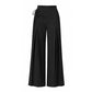 Pantalon femme à taille haute, plissé et à jambes larges