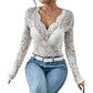 Women's Sexy V-Neck Floral Lace Top