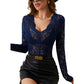 Women's Sexy V-Neck Floral Lace Top