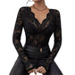 Women's Sexy V-Neck Floral Lace Top