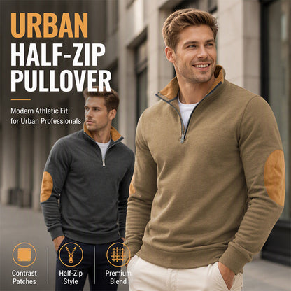 Pull décontracté en peluche à demi-zip pour homme
