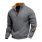 Pull décontracté en peluche à demi-zip pour homme