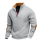 Pull décontracté en peluche à demi-zip pour homme