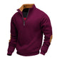 Pull décontracté en peluche à demi-zip pour homme