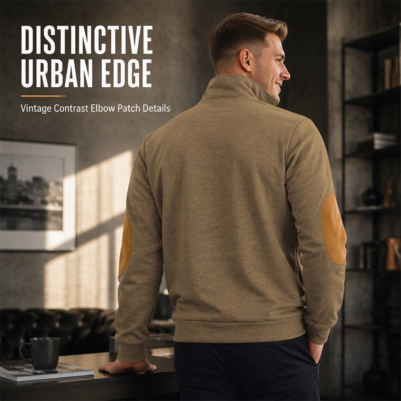 Pull décontracté en peluche à demi-zip pour homme