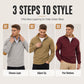 Pull décontracté en peluche à demi-zip pour homme