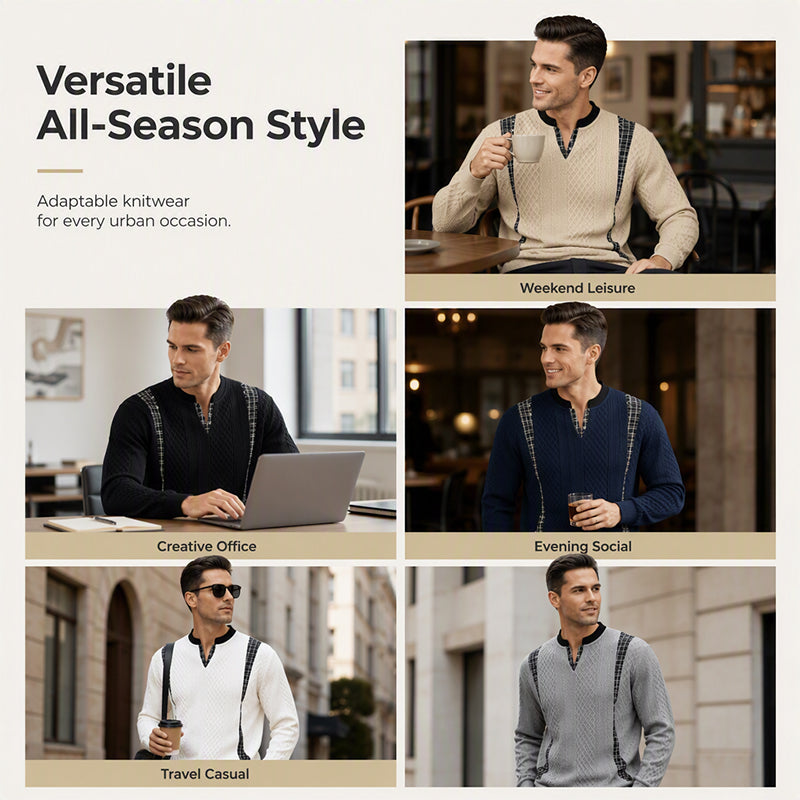Sweat à col rond décontracté à manches longues pour homme