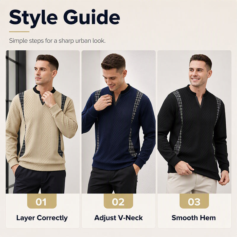 Sweat à col rond décontracté à manches longues pour homme