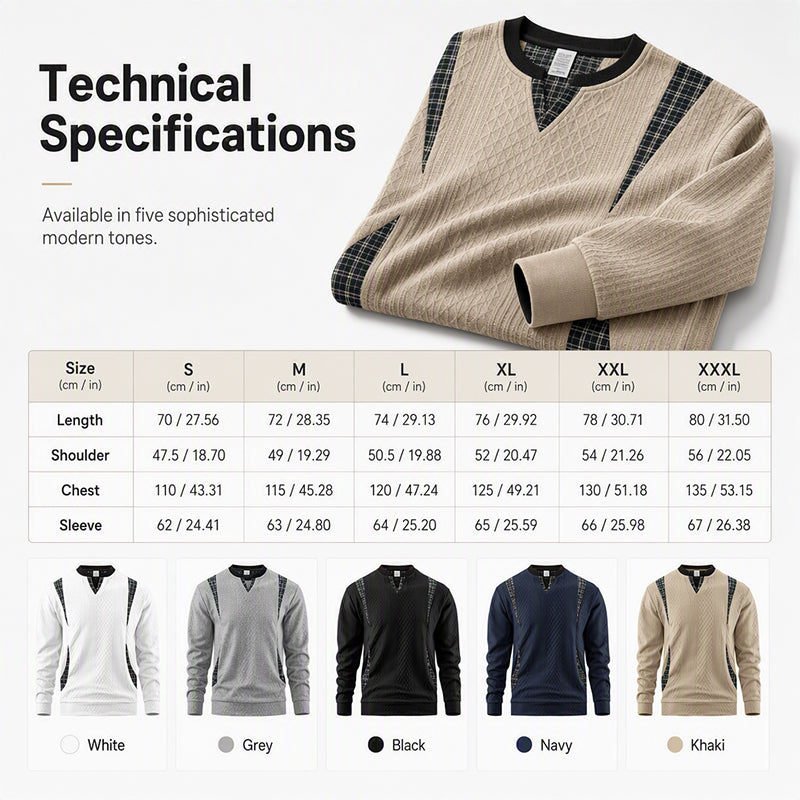 Sweat à col rond décontracté à manches longues pour homme