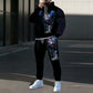 Ensemble sweat à capuche imprimé et pantalon de survêtement pour homme