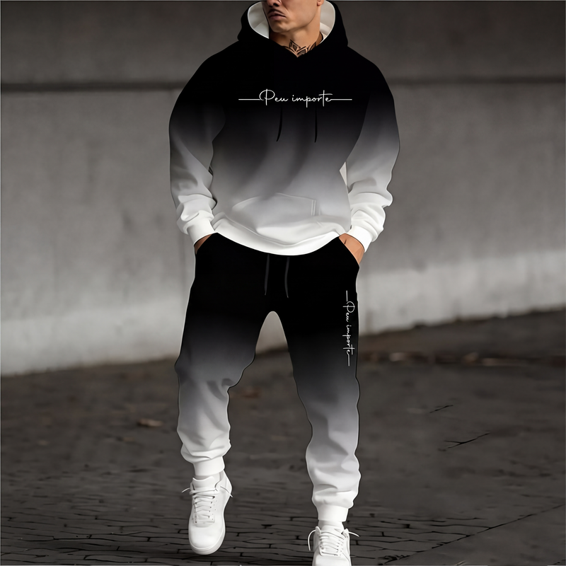 Ensemble sweat à capuche imprimé et pantalon de survêtement pour homme
