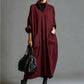 Robe ample pour femme avec poches, coupe drapée