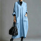 Robe ample pour femme avec poches, coupe drapée
