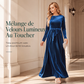 Robe longue élégante pour femme en velours à manches longues
