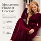 Robe longue élégante pour femme en velours à manches longues