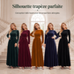 Robe longue élégante pour femme en velours à manches longues