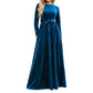 Robe longue élégante pour femme en velours à manches longues