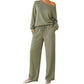 Ensemble haut épaules dénudées et pantalon large pour femme
