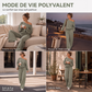Ensemble haut épaules dénudées et pantalon large pour femme