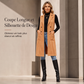 Gilet long boutonné pour femmes avec poches