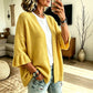 Cardigan en maille à manches à volants pour femme