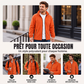 Veste chaude à col montant et fermeture éclair pour homme