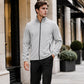 Veste chaude à col montant et fermeture éclair pour homme