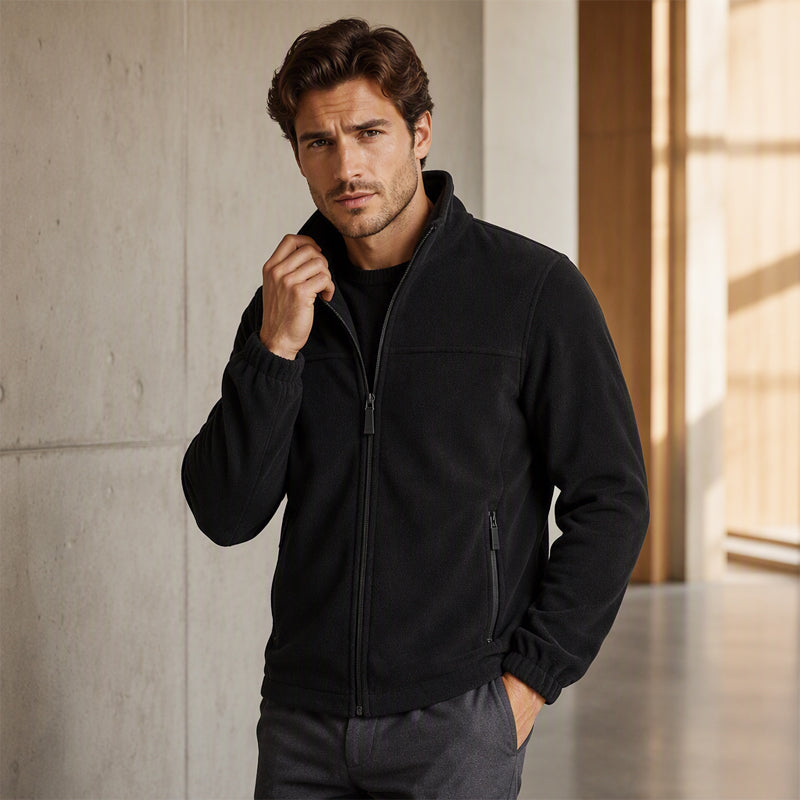 Veste chaude à col montant et fermeture éclair pour homme