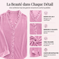 Chemisier pour femme à col volanté de couleur unie