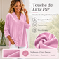Chemisier pour femme à col volanté de couleur unie