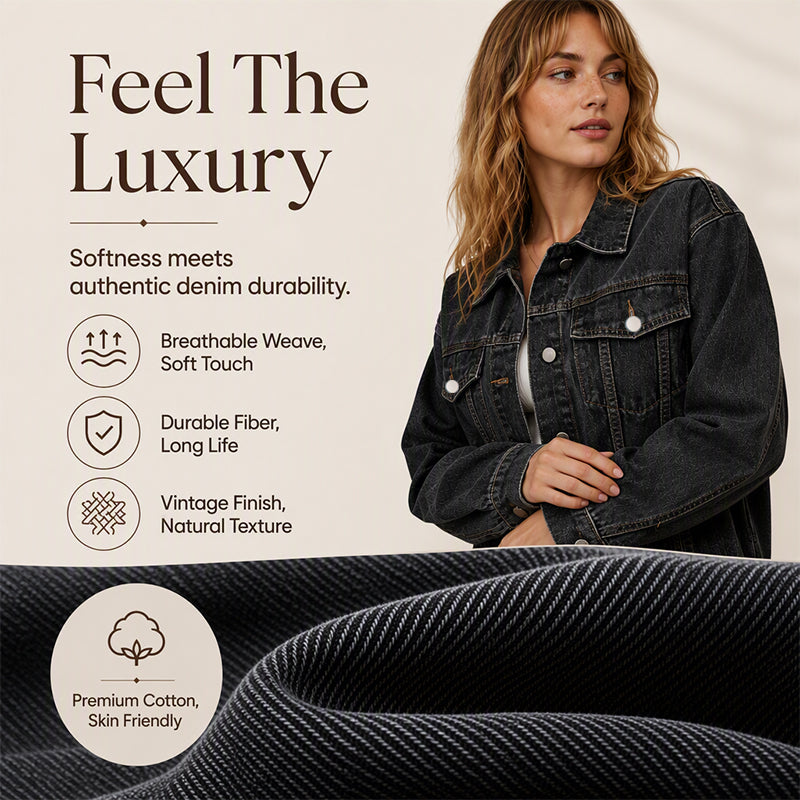 Veste en jean délavée oversize pour femme