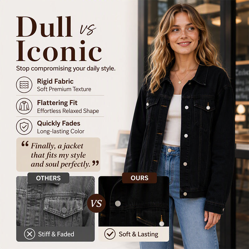 Veste en jean délavée oversize pour femme