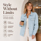 Veste en jean délavée oversize pour femme
