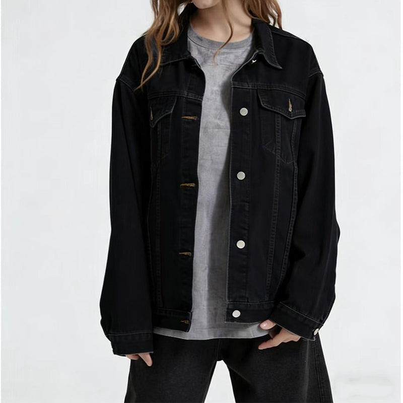 Veste en jean délavée oversize pour femme