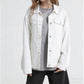 Veste en jean délavée oversize pour femme