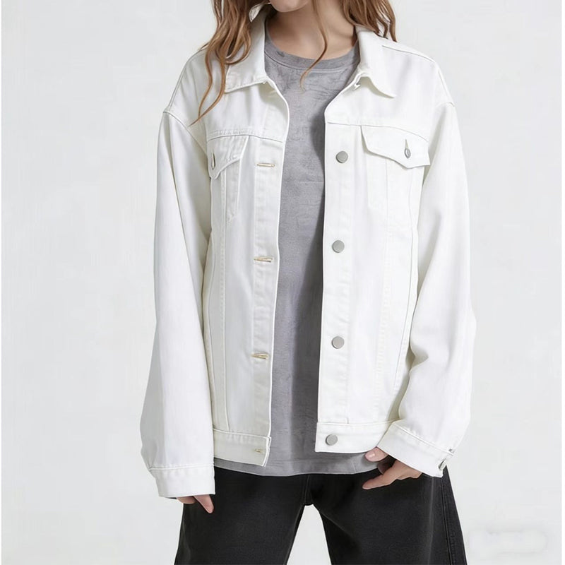 Veste en jean délavée oversize pour femme