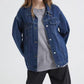Veste en jean délavée oversize pour femme